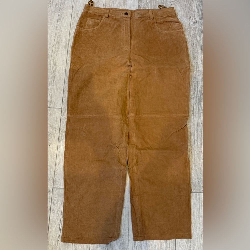 NWT Brown Suede Leather Pants